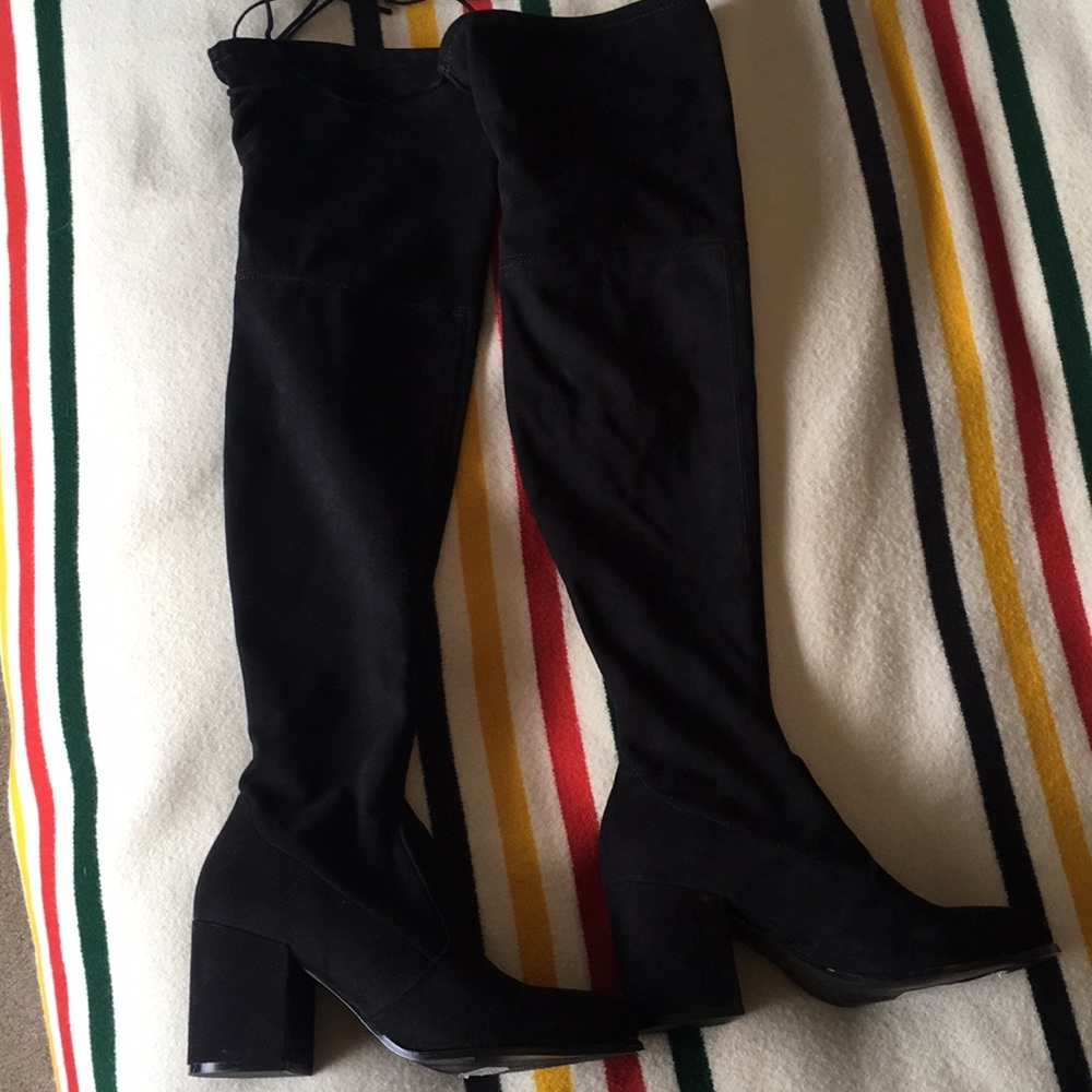 Black thigh high boots